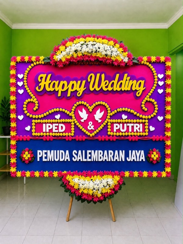 Karangan Bunga Happy Wedding